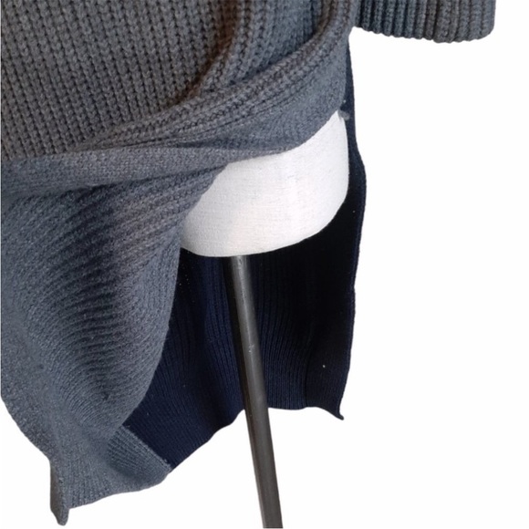 MOTH Anthropologie Oversized Chunky Tunic Turtleneck Color block Sweater Sz XS - Picture 5 of 11